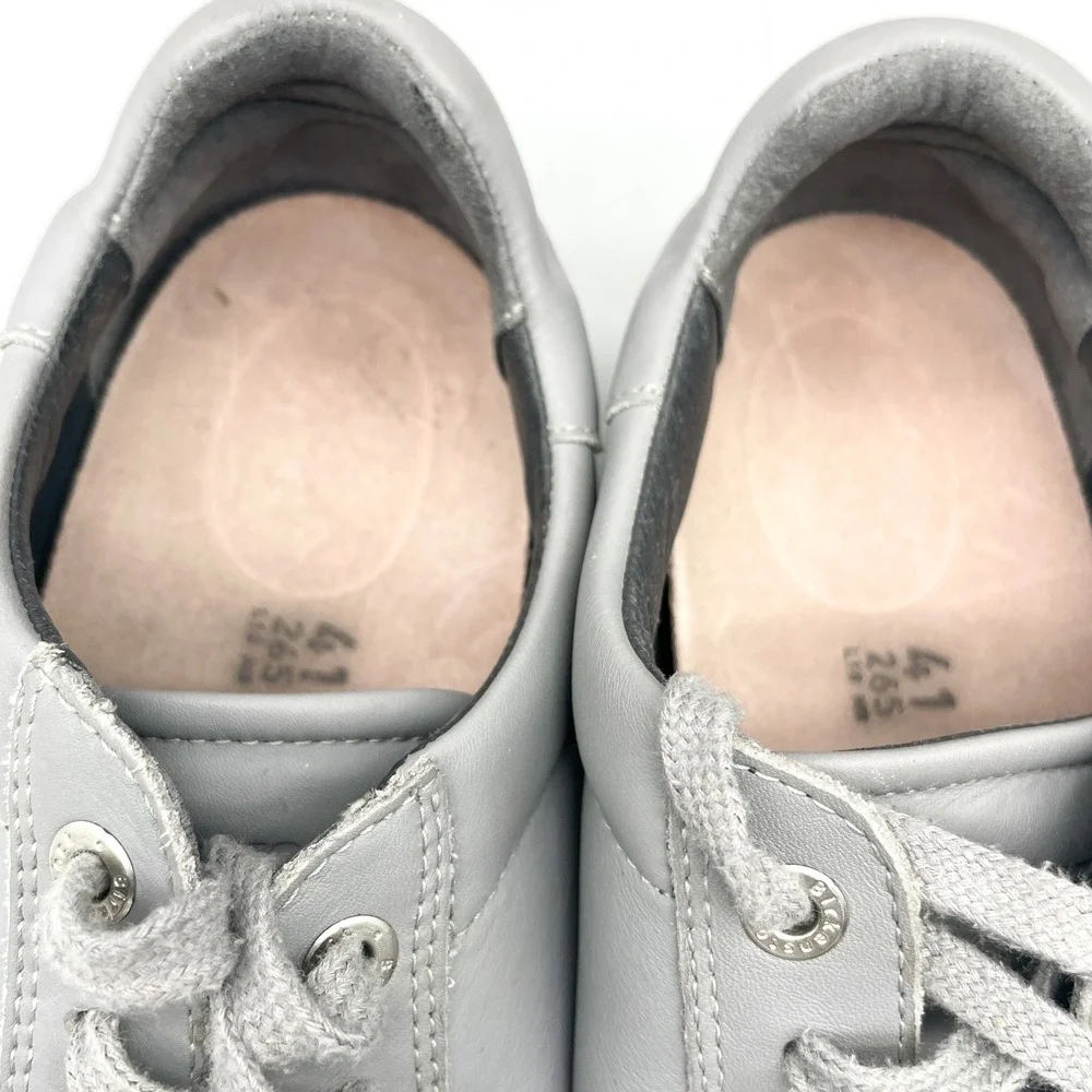 Birkenstock Womens 10 Bend Low Sneaker Shoes Gray Leather Comfort Narrow Fit